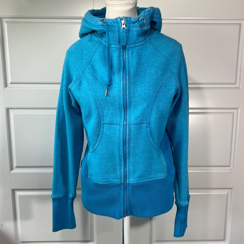 Zella Full Zip Hoodie Jacket Women's Medium M Activewear Teal Blue